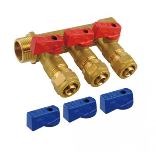 Коллектор с кранами и цангами 3/4"х16х3 VIEIR (1/30)
