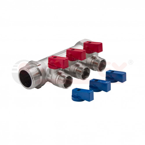 Коллектор с отсекающими кранами, 1''х2 вых. 1/2'' нар. VALFEX (31) К