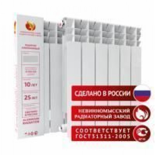 Радиатор алюминиевый НРЗ 350/100 6 секций вес 0,8кг 121Вт