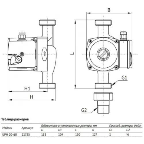 Насос циркуляционный UNIPUMP (ГВС) UPН 20-60 130
