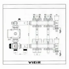 Насосно-смесительный узел 20-45гр с термометром VIEIR 130мм (1/10)