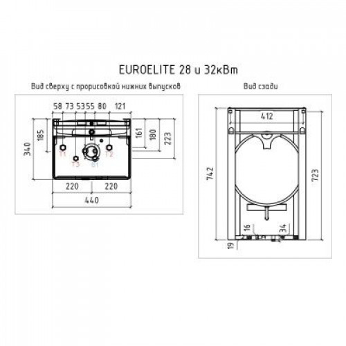Настенный газовый котел THERMEX EuroElite 2-х контурный F24 кВт