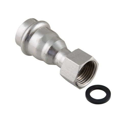 Пресс-фитинг из нержавеющей стали с накидной гайкой 15mm*3/4 TIM (150/5)