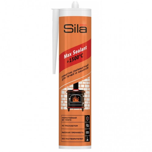 Герметик силикатный для ДЫМОХОДА и ПЕЧЕЙ SILA Pro Max Sealant +1500, цвет черный (12)