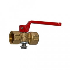 Кран трёхходовой для манометра 11б18бк(у)1 Ру16 Ду15 G1/2xM20x1,5 с рукояткой