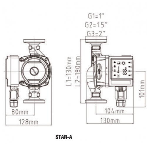 Насос с част. рег. циркуляционный PUMPMAN STAR 32-6 180 мм (с гайками) (6)