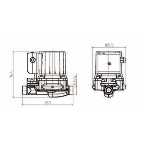 Насос повышения давления PUMPMAN GRS 12/9-Z (мокрый ротор, с гайками) (8)