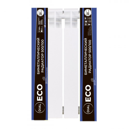 Радиатор биметаллический DIAL ECO 500/100 / 4 СЕКЦИЙ / (159 Вт./секц.)
