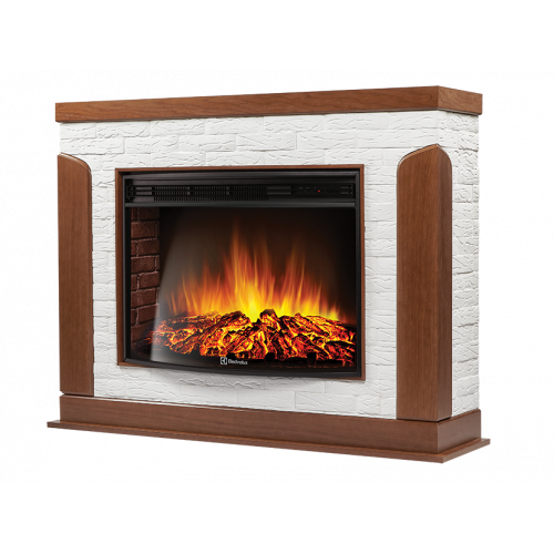Портал Firelight Prestigio 30 камень белый, шпон дуб