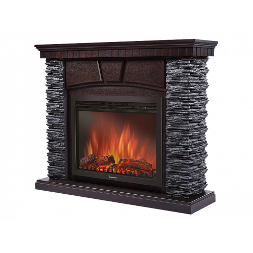 Портал Firelight Porto 25 камень черный, шпон венге
