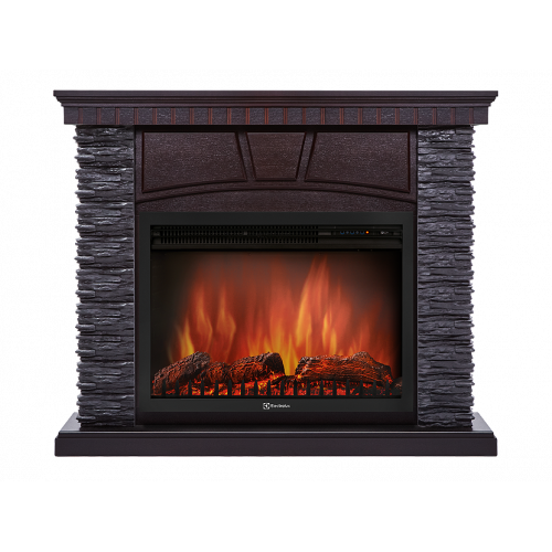 Портал Firelight Porto 30U (угловой) камень черный, шпон венге