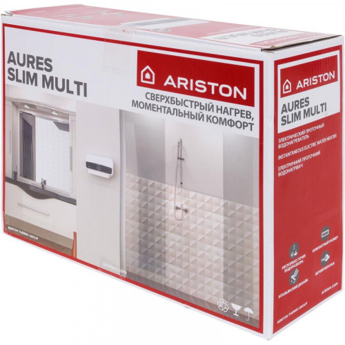 Водонагреватель проточный электрический Ariston AURES SLIM MULTI 7.7 (7,7 кВт)